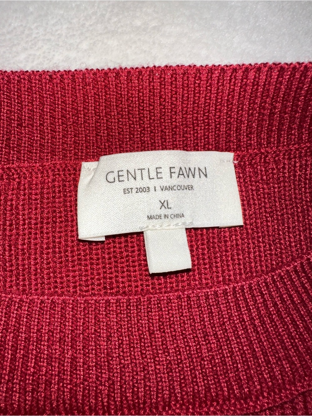 Gentle Fawn Red Ribbed Crewneck Sweater - Picture 5 of 5